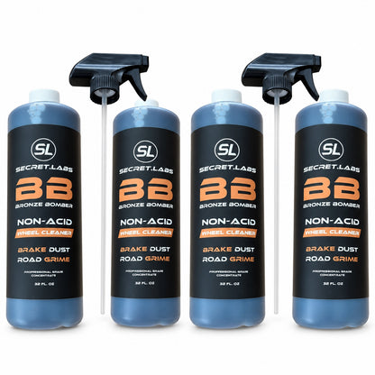 Bronze Bomber Non-Acid Wheel Cleaner 32 oz, 4 bottles with 2 sprayers